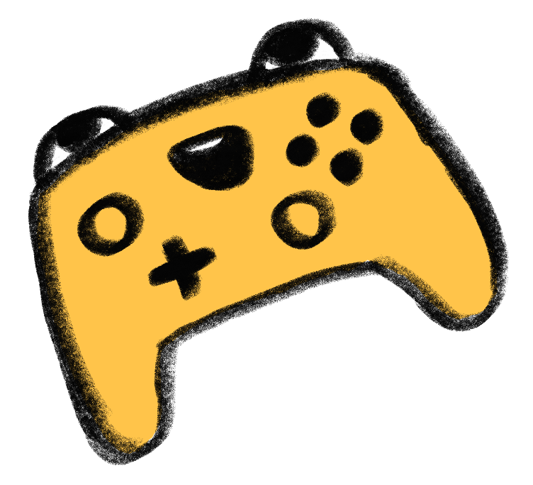 a controller with eyes for its trigger buttons